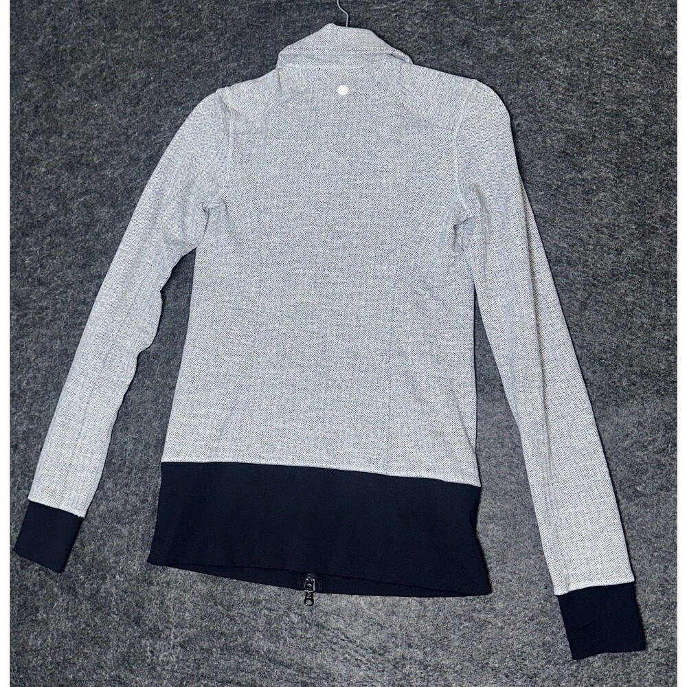 Lululemon Asana Herringbone Full Zip Athletic Women's Jacket Sz 6 - Picture 5 of 10